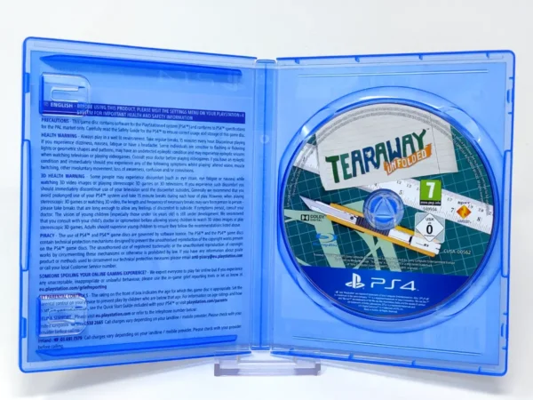 Interior del juego Tearaway Unfolded (ESP) para PlayStation 4 con disco y manual