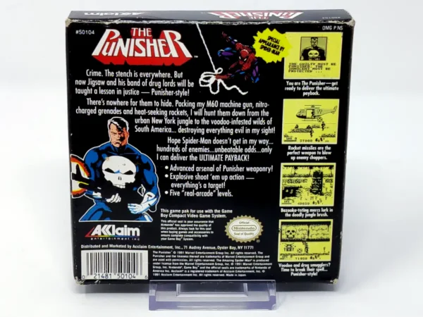 Parte trasera de The Punisher: The Ultimate Payback! (USA) para Nintendo Game Boy, edición NTSC USA