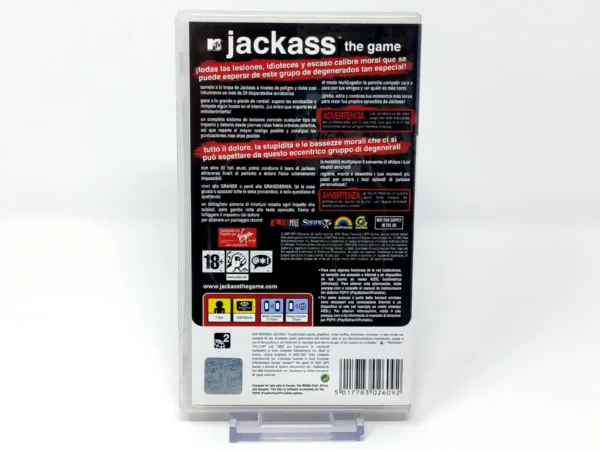 Parte trasera de Jackass: The Game (ESP) (Rebajado) para PSP, edición PAL España