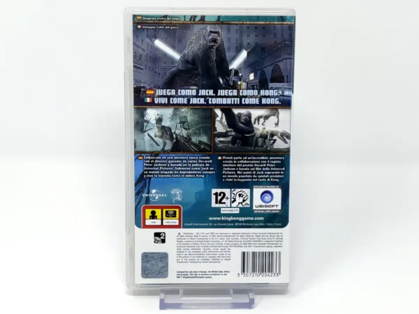 Parte trasera de Peter Jackson's King Kong (ESP) (v2) para PSP, edición PAL España