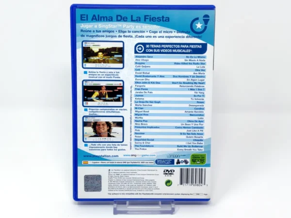 Parte trasera de SingStar Party (ESP) (v2) para PlayStation 2, edición PAL España