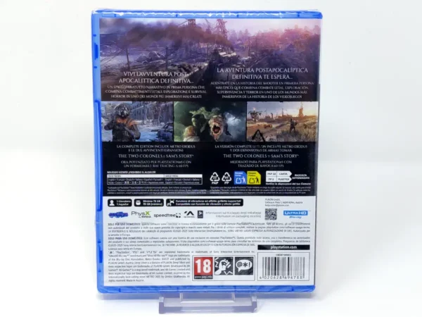 Parte trasera de Metro Exodus (Complete Edition) (ESP) (Precintado) para PlayStation 5, edición PAL España
