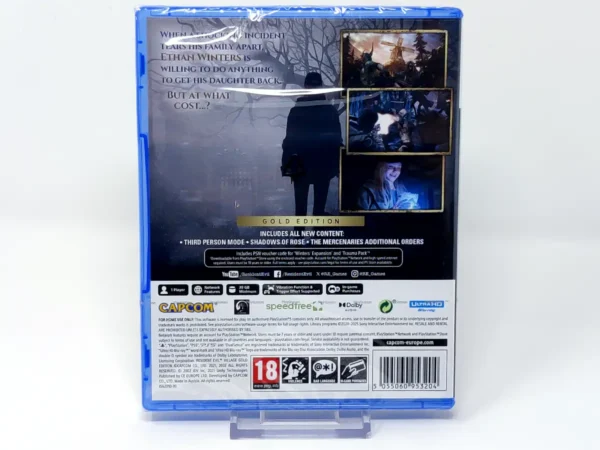 Parte trasera de Resident Evil: Village (Gold Edition) (EUR) (Precintado) para PlayStation 5, edición PAL EUR