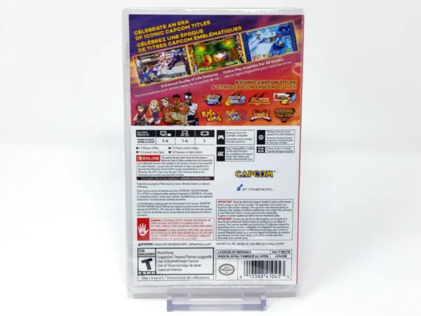 Parte trasera de Capcom Fighting Collection 2 (USA) (Precintado) para Nintendo Switch, edición NTSC USA