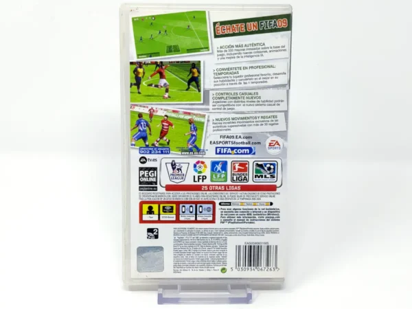 Parte trasera de FIFA 09 (ESP) para PSP, edición PAL España
