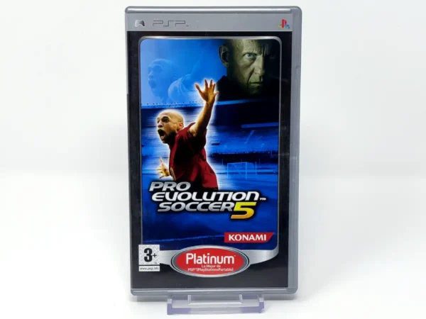 Portada de Pro Evolution Soccer 5 (ESP) (Platinum) para PSP, edición PAL España, de segunda mano