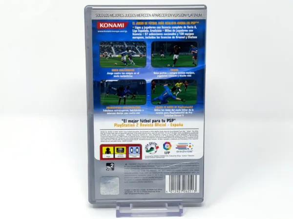 Parte trasera de Pro Evolution Soccer 5 (ESP) (Platinum) para PSP, edición PAL España