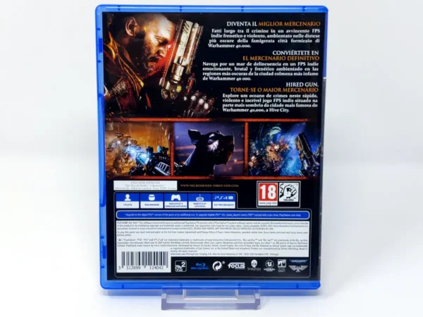 Parte trasera de Necromunda: Hired Gun (ESP) para PlayStation 4, edición PAL España