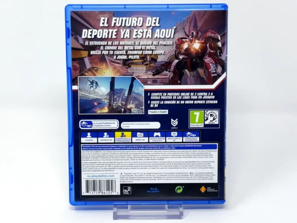 Parte trasera de RIGS Mechanized Combat League (ESP) para PlayStation 4, edición PAL España