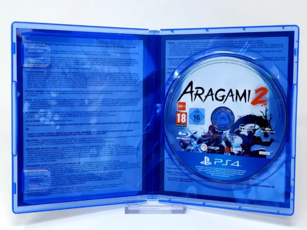 Interior del juego Aragami 2 (ESP) para PlayStation 4 con disco y manual