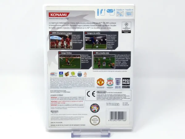 Parte trasera de PES 2009: Pro Evolution Soccer (ESP) para Nintendo Wii, edición PAL España