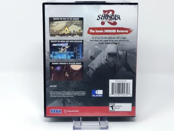 Lateral de la caja de Shinobi: Art of Vengeance (Classic Edition) (USA) (Limited Run) (Precintado) para PlayStation 5