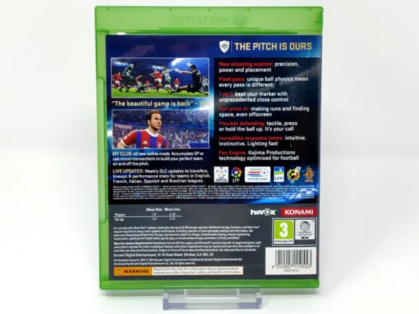 Parte trasera de PES 2015: Pro Evolution Soccer (Day One Edition) (UK) (Rebajado) para XBOX One / Series X/S, edición PAL UK