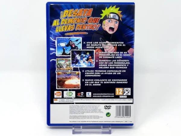 Parte trasera de Naruto Shippuden: Ultimate Ninja 5 (ESP) para PlayStation 2, edición PAL España