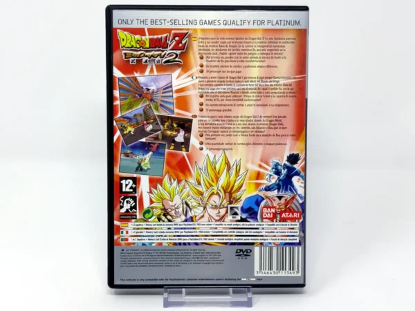 Parte trasera de Dragon Ball Z: Budokai 2 (ESP) (Platinum) (Rebajado) para PlayStation 2, edición PAL España
