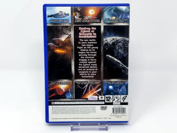 Parte trasera de Battlestar Galactica (UK) para PlayStation 2, edición PAL UK