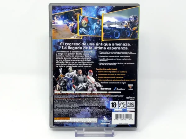 Parte trasera de Mass Effect (ESP) (Classics) para XBOX 360, edición PAL España