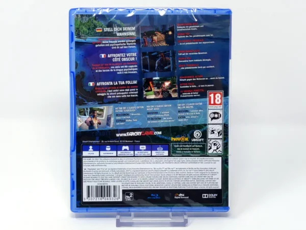 Parte trasera de Far Cry 3: Classic Edition (EUR) (Precintado) para PlayStation 4, edición PAL EUR