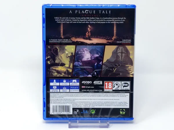 Parte trasera de A Plague Tale: Innocence (EUR) (Precintado) para PlayStation 4, edición PAL EUR