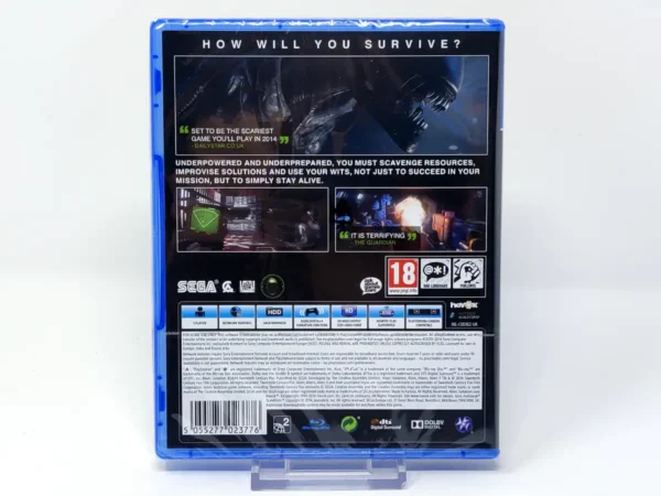 Parte trasera de Alien: Isolation (EUR) (Precintado) para PlayStation 4, edición PAL EUR