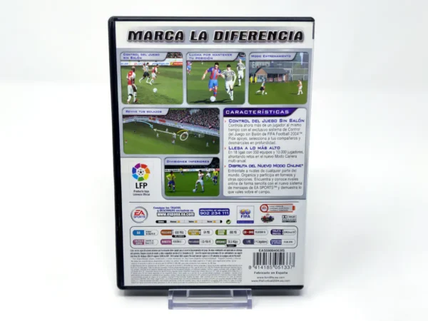 Parte trasera de FIFA Football 2004 (ESP) para PC, edición PAL España