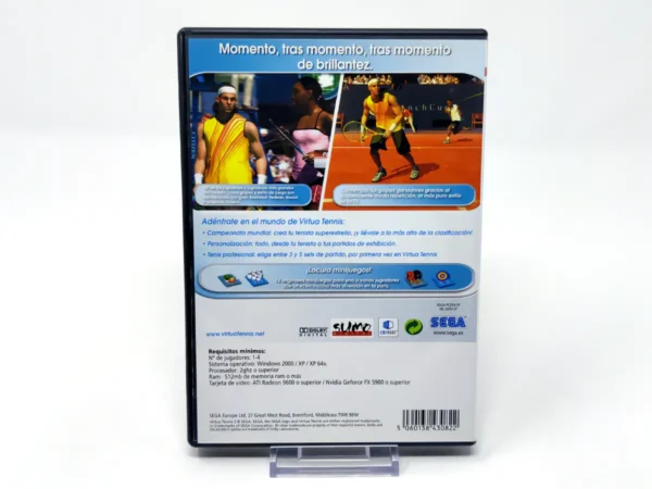 Parte trasera de Virtua Tennis 3 (ESP) para PC, edición PAL España