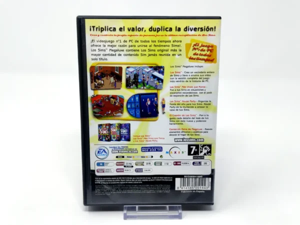 Parte trasera de Los Sims: Megaluxe (ESP) para PC, edición PAL España