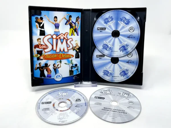 Interior del juego Los Sims: Megaluxe (ESP) para PC con disco y manual