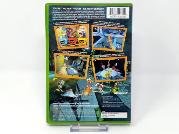 Parte trasera de Whacked! (USA) para XBOX, edición NTSC USA
