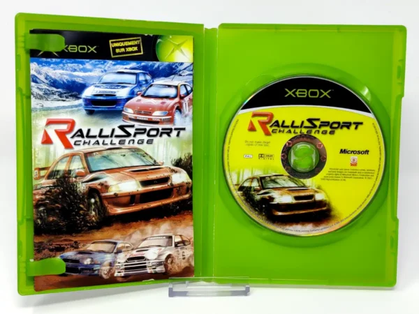 Interior del juego RalliSport Challenge (FRA) para XBOX con disco y manual