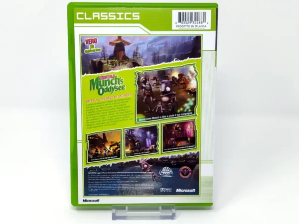 Parte trasera de Oddworld: Munch's Oddysee (ITA) (Classics) para XBOX, edición PAL Italia
