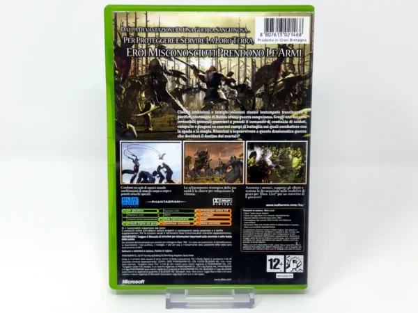 Parte trasera de Kingdom Under Fire: Heroes (ITA) para XBOX, edición PAL Italia