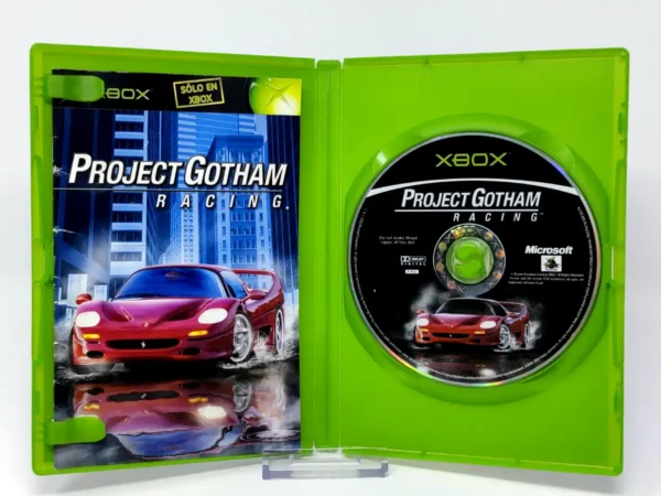 Interior del juego Project Gotham Racing (ESP) para XBOX con disco y manual