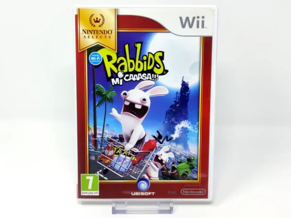 Portada de Rabbids Mi Caaasa!!! (ESP) (Selects) para Nintendo Wii, edición PAL España, de segunda mano