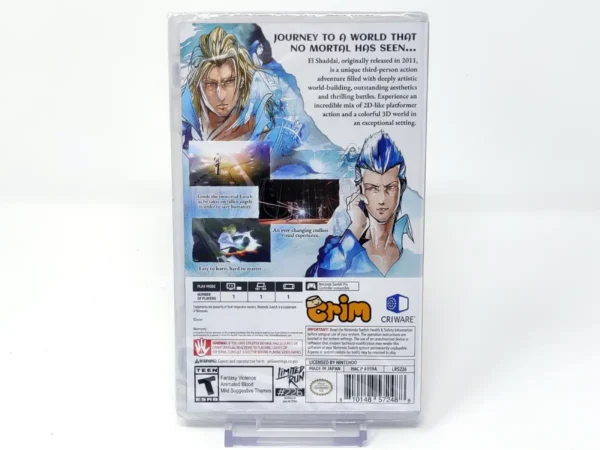 Parte trasera de El Shaddai: Ascension of the Metatron HD Remaster (USA) (Precintado) para Nintendo Switch, edición NTSC USA
