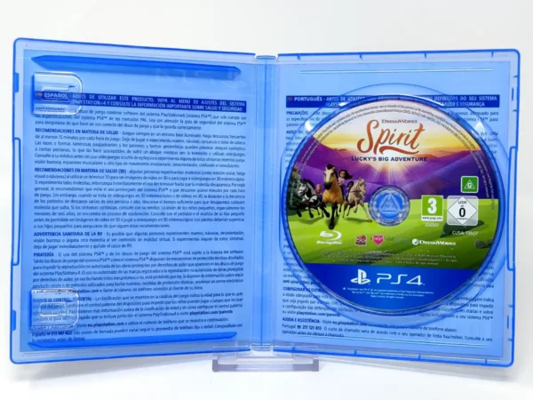 Interior del juego Spirit: La Gran Aventura de Fortu (ESP) para PlayStation 4 con disco y manual