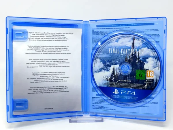 Interior del juego Final Fantasy XIV Online (The Complete Experience) (ESP) para PlayStation 4 con disco y manual
