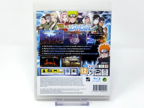 Parte trasera de Naruto Shippuden: Ultimate Ninja Storm 2 (ESP) para PlayStation 3, edición PAL España