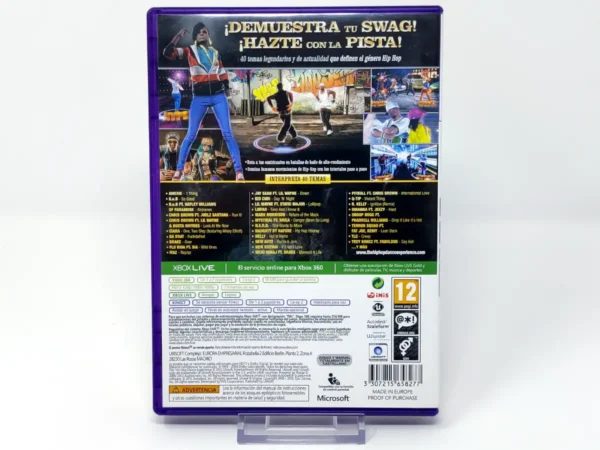 Parte trasera de The Hip Hop Dance Experience (ESP) para XBOX 360, edición PAL España