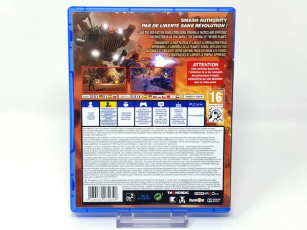Parte trasera de Red Faction Guerrilla Re-Mars-tered (EUR) para PlayStation 4, edición PAL EUR