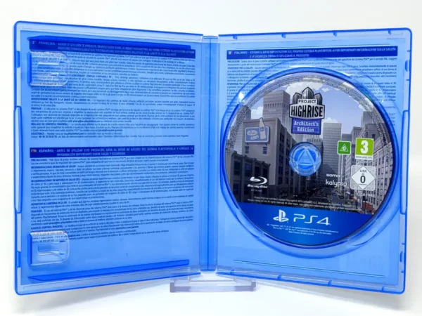 Interior del juego Project Highrise (Architect's Edition) (ESP) para PlayStation 4 con disco y manual