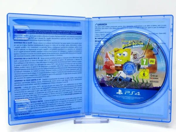 Interior del juego SpongeBob SquarePants: Battle for Bikini Bottom - Rehydrated (ITA) para PlayStation 4 con disco y manual