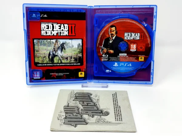 Interior del juego Red Dead Redemption II (ESP) (v2) para PlayStation 4 con disco y manual