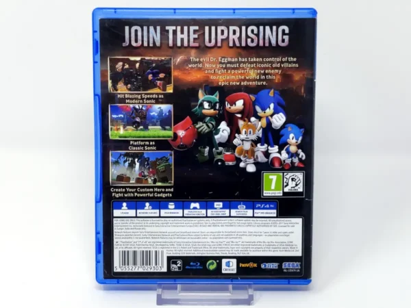 Parte trasera de Sonic Forces (EUR) para PlayStation 4, edición PAL EUR