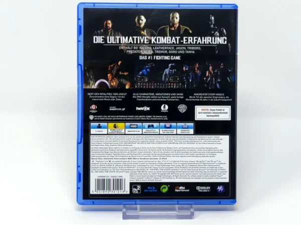 Parte trasera de Mortal Kombat XL (ALE) para PlayStation 4, edición PAL Alemania