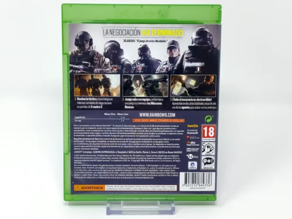 Parte trasera de Tom Clancy's Rainbow Six: Siege (ESP) para XBOX One / Series X/S, edición PAL España