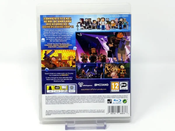 Parte trasera de Minecraft: Story Mode: A Telltale Games Series: The Complete Adventure (ESP) para PlayStation 3, edición PAL España