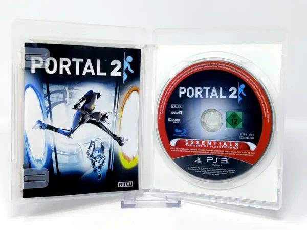 Interior del juego Portal 2 (ESP) (Essentials) para PlayStation 3 con disco y manual