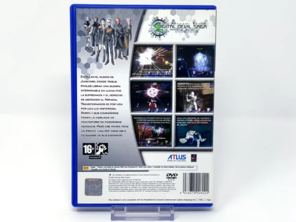 Parte trasera de Shin Megami Tensei: Digital Devil Saga (ESP) para PlayStation 2, edición PAL España