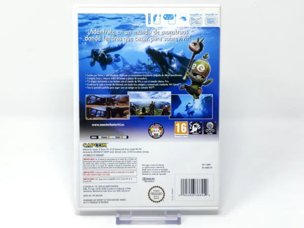 Parte trasera de Monster Hunter Tri (ESP) para Nintendo Wii, edición PAL España